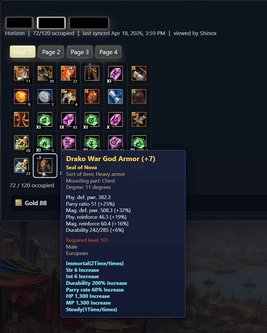 phMonitor guild storage