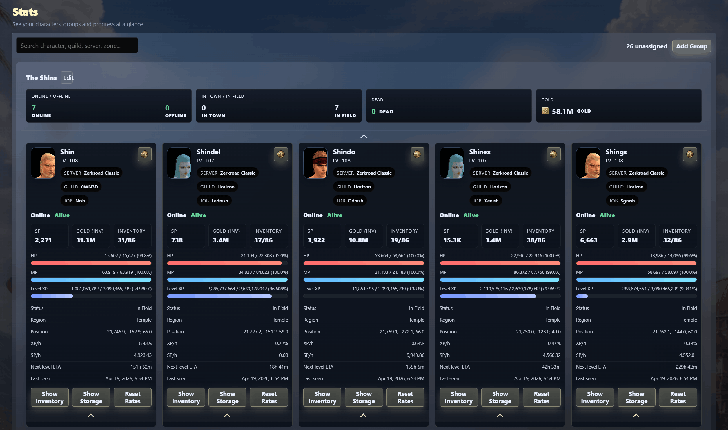 phMonitor stats dashboard Silkroad phBot monitor